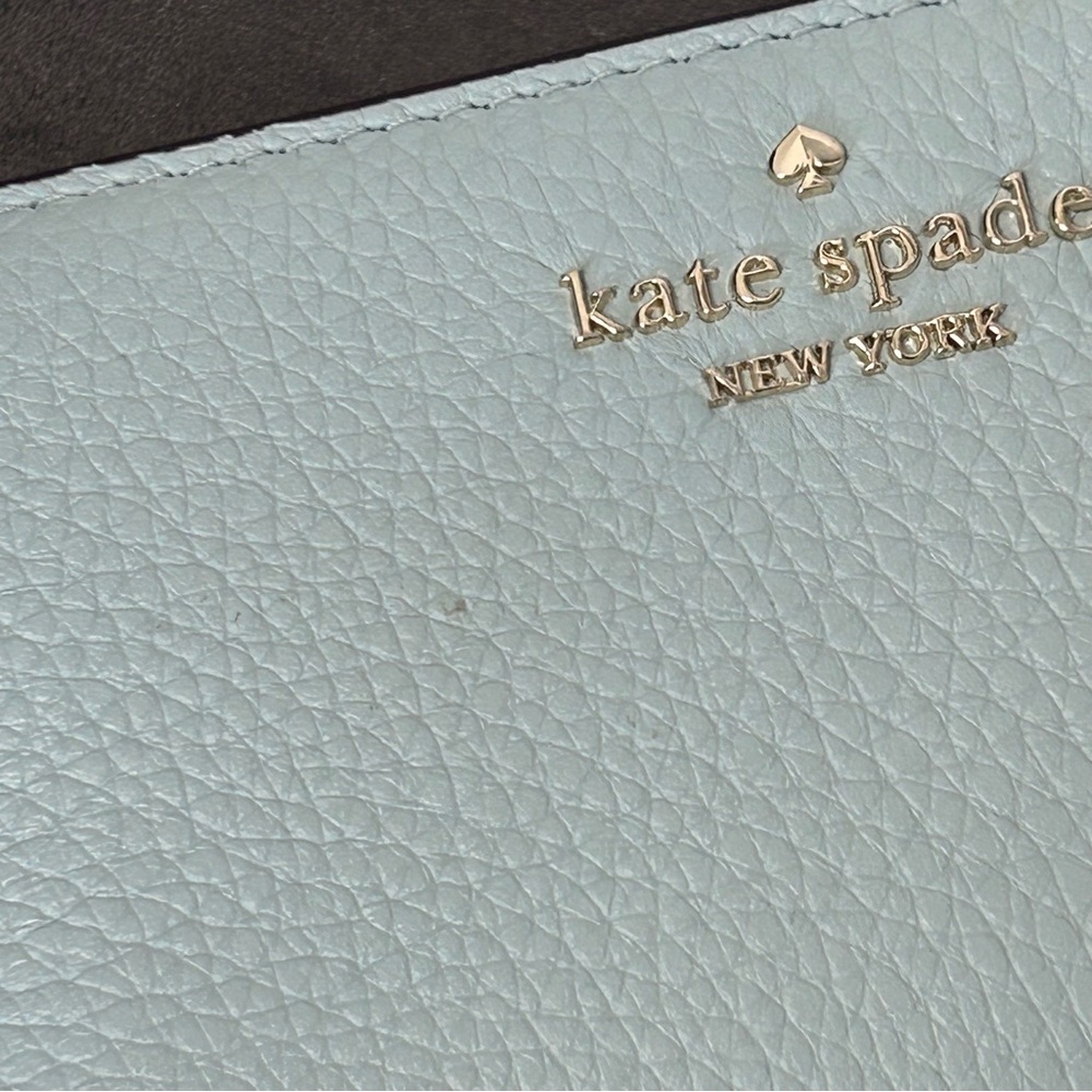 kate spade Leila Medium Compact Bifold Wallet Dewy Blue NWT - Picture 4 of 14